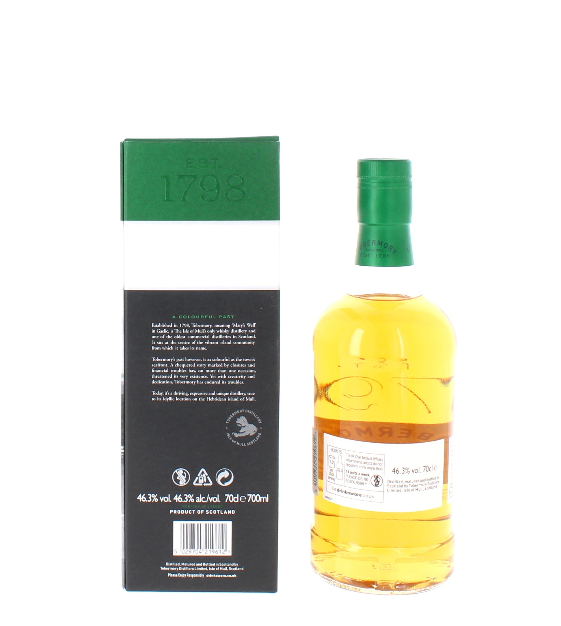 Tobermory 12 Year Old Single Malt Scotch Whisky - 70cl 46.3%