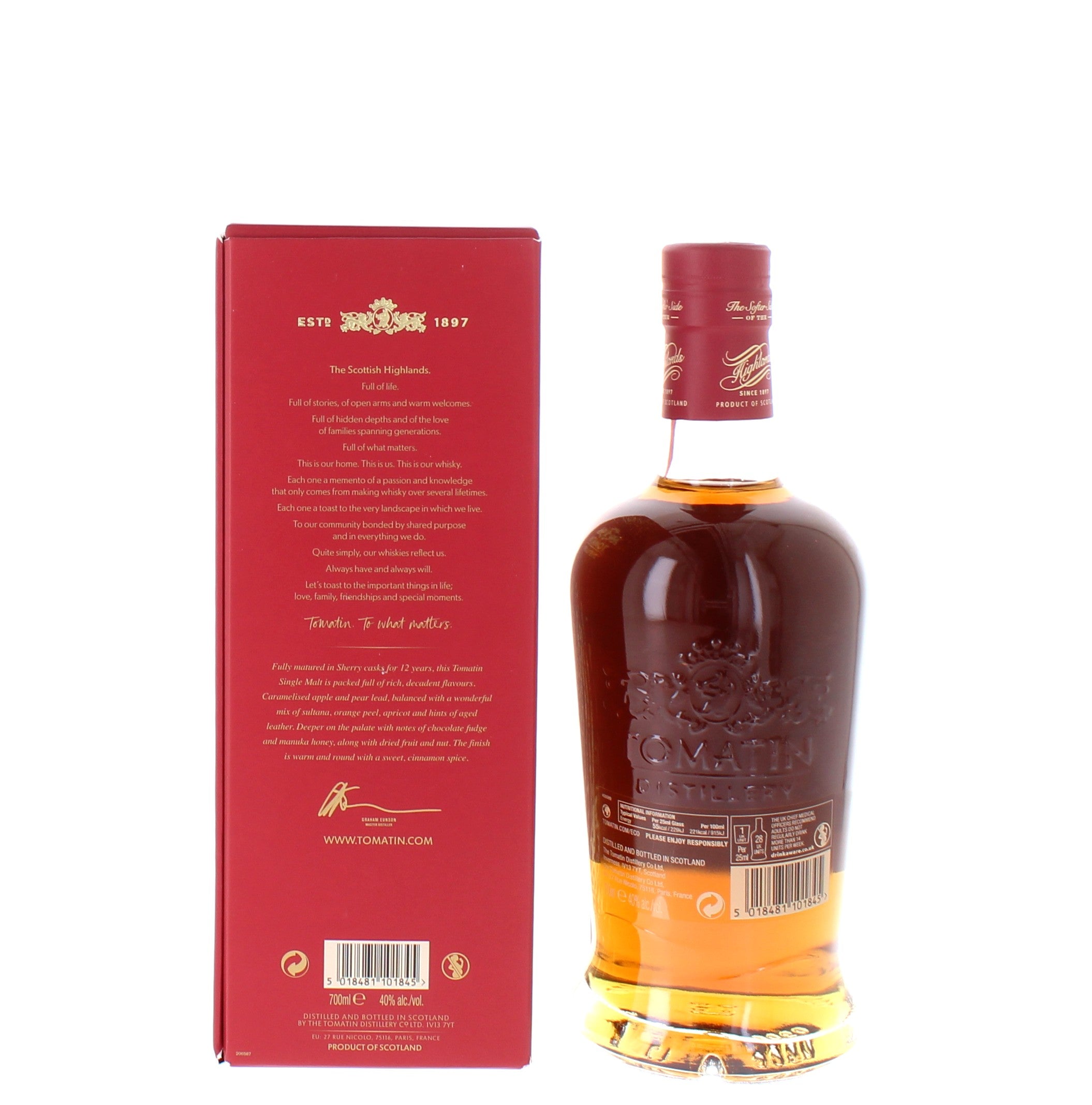 Tomatin 12 Year Old Sherry Cask Single Malt - 70cl 40%