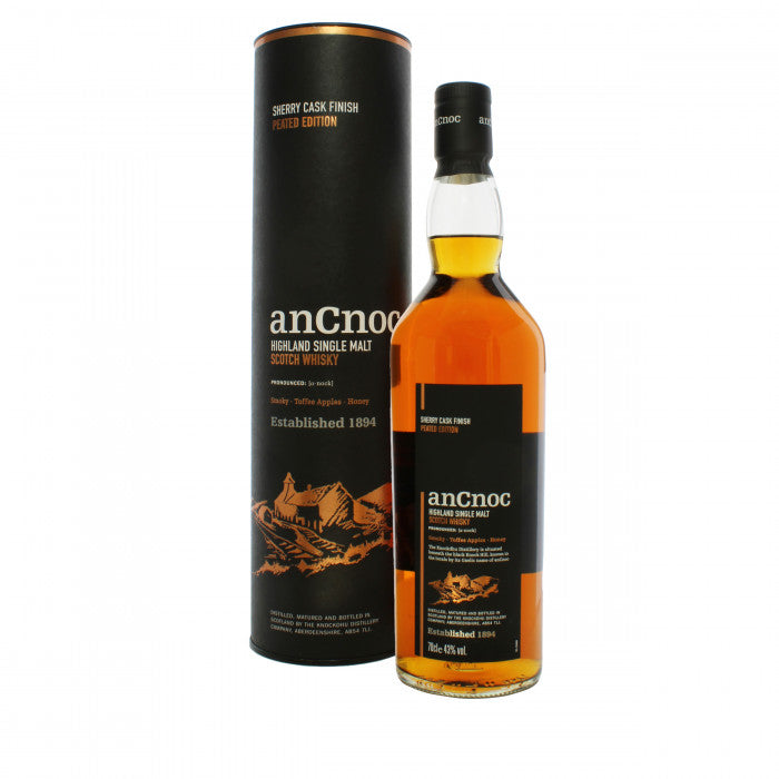 AnCnoc Sherry Cask Finished Peated Edition Singled Malt Scotch Whisky - 70cl 43%