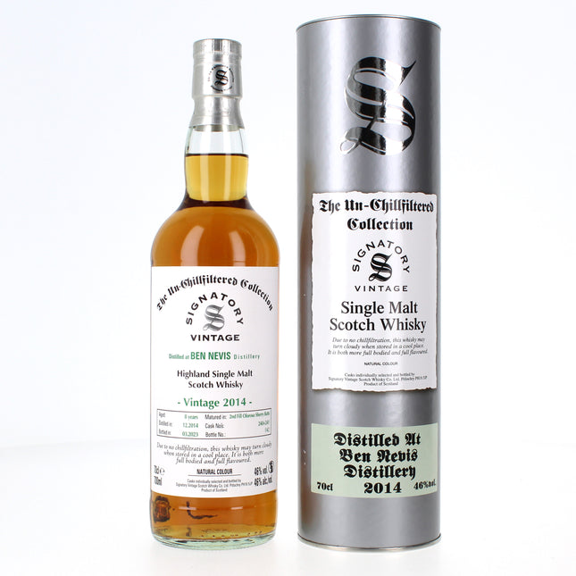 Ben Nevis 8 Year Old 2014 Signatory Unchillfiltered collection Single Malt Scotch Whisky - 70cl 46%