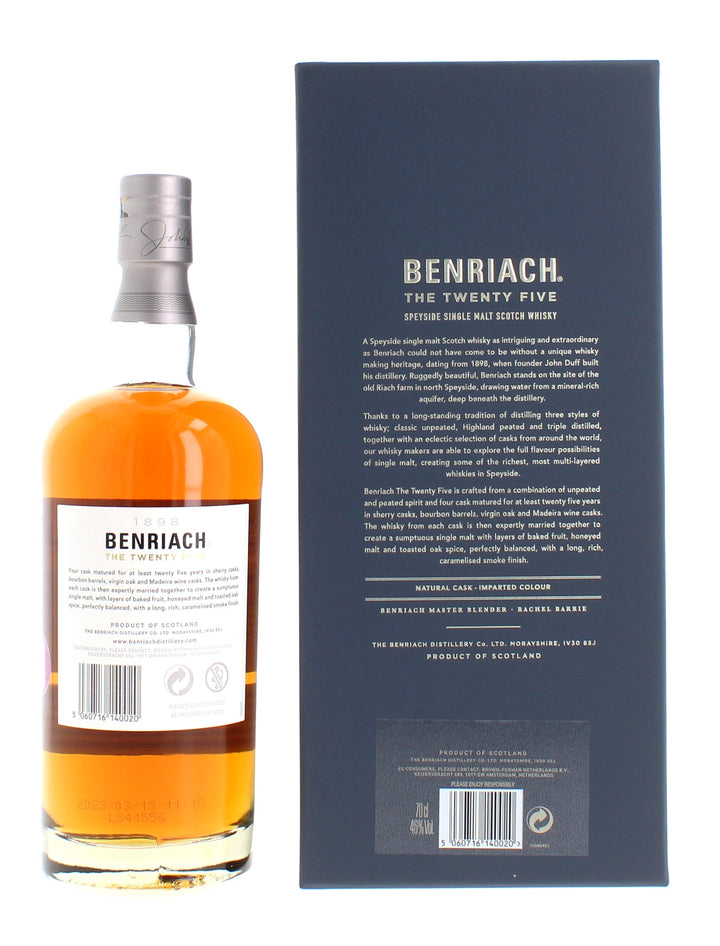 Benriach 25 Year Old Speyside Single Malt Whisky - 70cl 46%