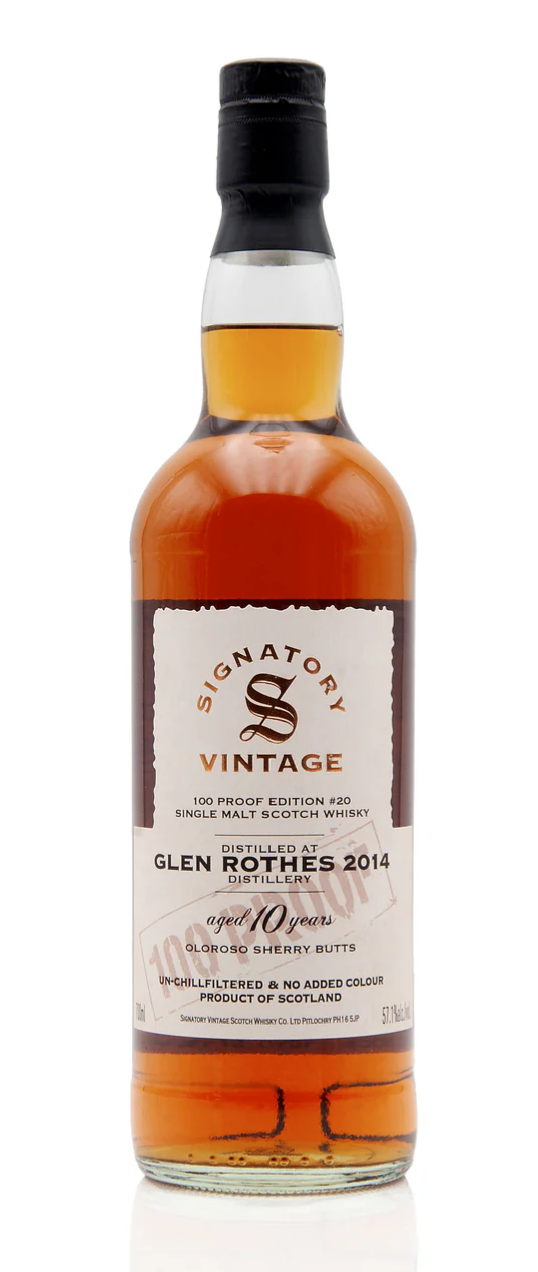 Glenrothes 2014 10 Year Old Signatory 100 Proof  70cl 57.1%
