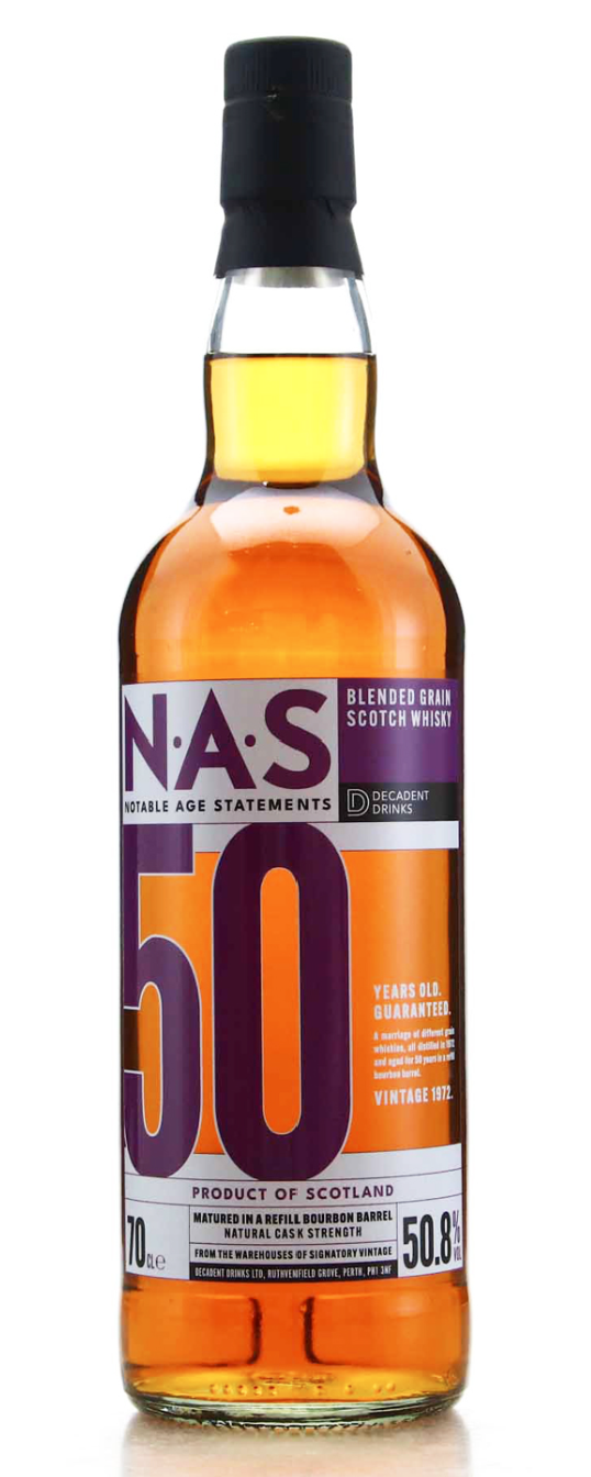 1972 50 Year Old Blended Grain Whisky Notable Age Statements 70cl 50.8%