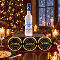 Luxury Caviar Gift Set on a Christmas table