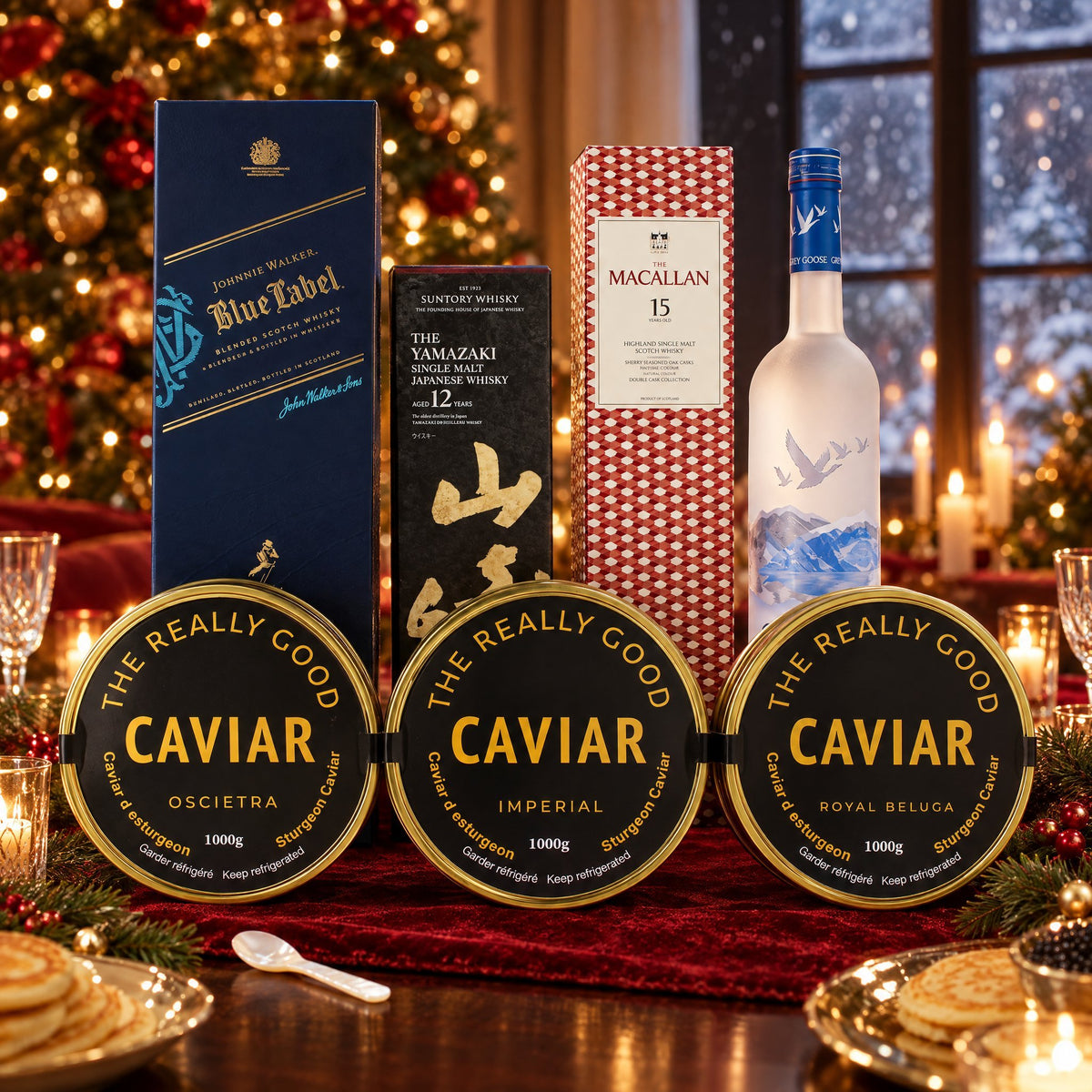 The Ultimate Caviar Party Experience on a Christmas table