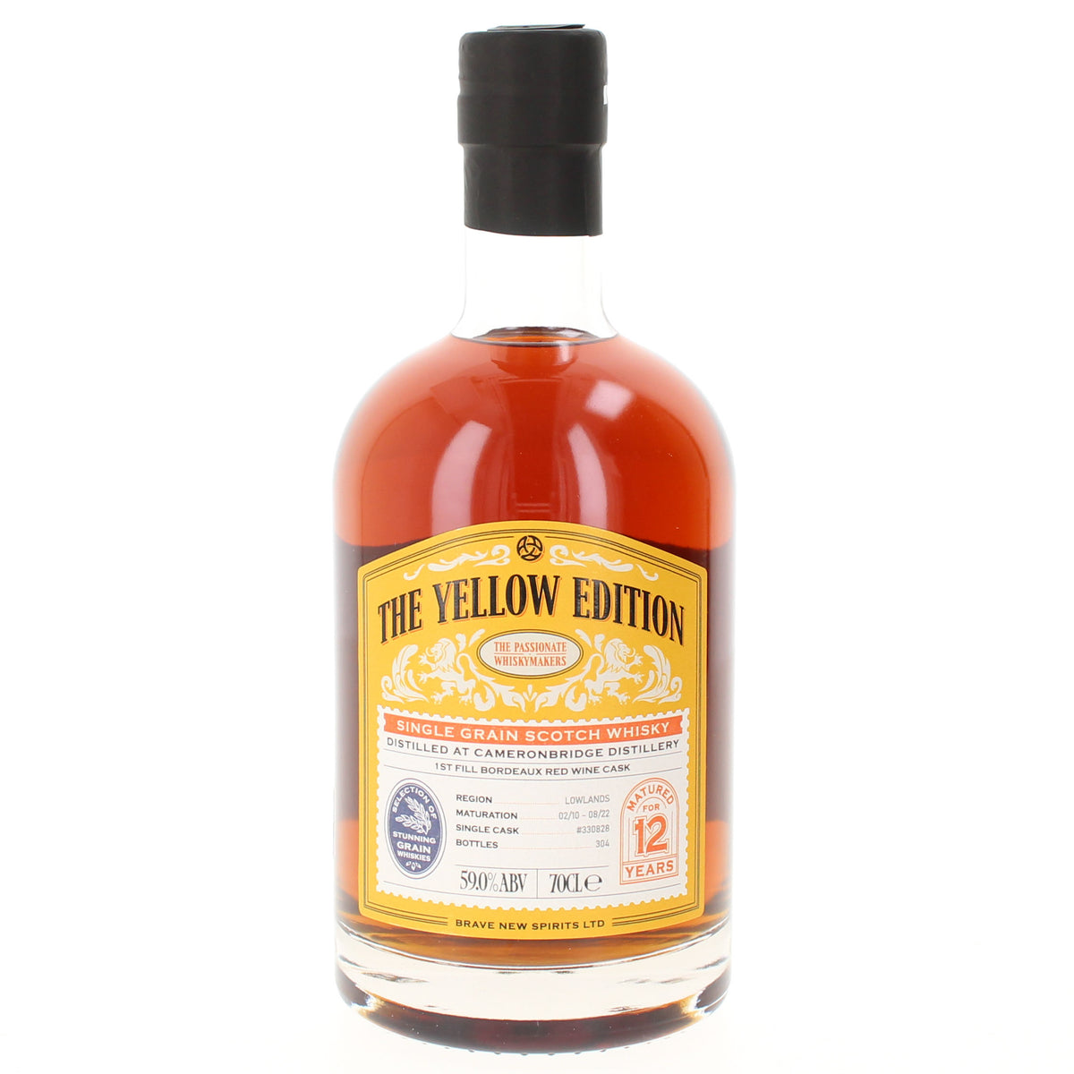 Cameronbridge 12 Year Old 2010 Yellow Edition Single Grain Scotch Whis ...
