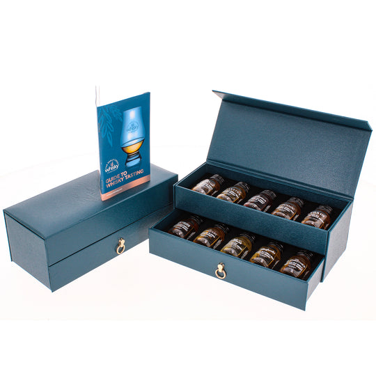 Premium Whisky Tasting Gift Box  for the Whisky Aficionado. 10 Malts to try with Whisky Tasting Guide - 10 X 3cl - 42%