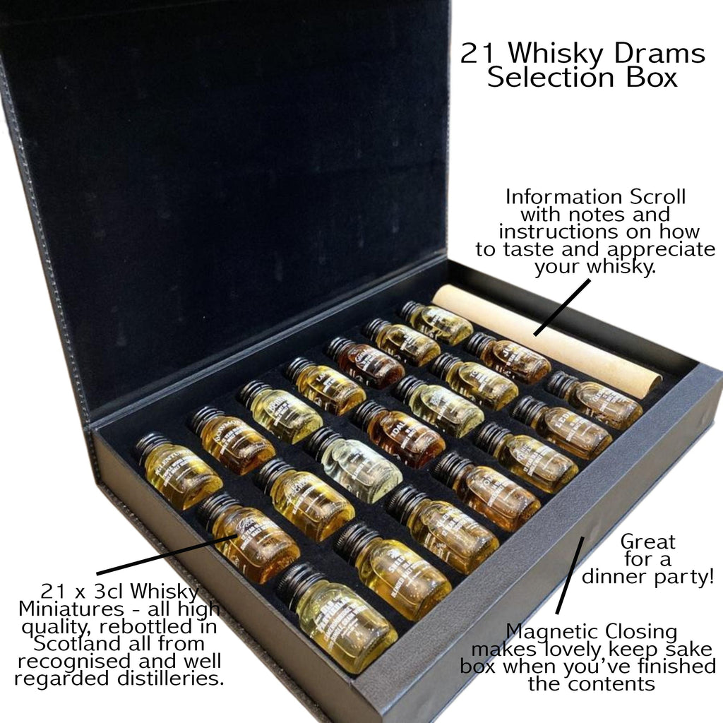 21 Drams - Whisky tasting in a Gift Box - 21 x 3cl 48%