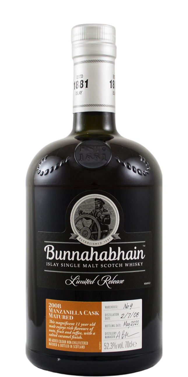 Bunnahabhain 2008 11 Year Old Manzanilla Cask Islay Single Malt Scotch Whisky - 70cl 52.3%