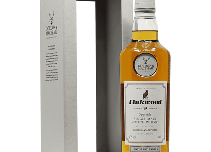 Linkwood 15 Year Old Single Malt Scotch Whisky G&M Distillery label - 70cl 43%