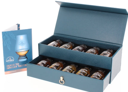 Premium Whisky Tasting Gift Box  for the Whisky Aficionado. 10 Malts to try with Whisky Tasting Guide - 10 X 3cl - 42%