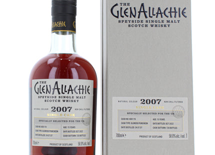 Glenallachie 15 Year Old Single Cask 2007 Single Malt Scotch Whisky - 70cl 58%