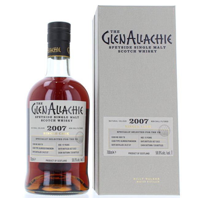 Glenallachie 15 Year Old Single Cask 2007 Single Malt Scotch Whisky - 70cl 58%