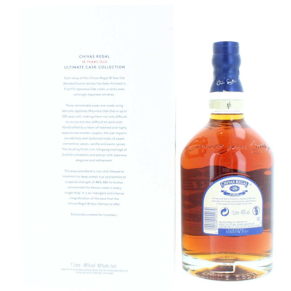 Chivas Regal 18 Year Old Ultimate Cask Collection Japanese Oak Finish Blended Scotch Whisky - 1L 48%