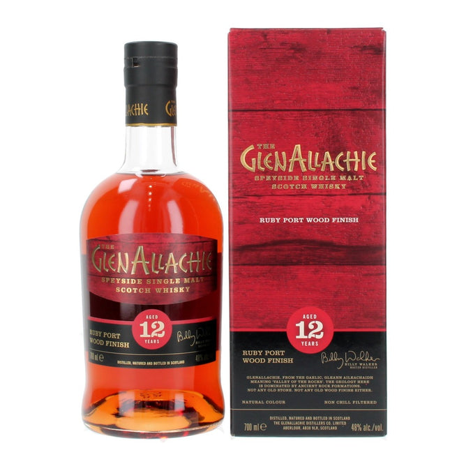 GlenAllachie 12 Year Old Ruby Port Wood Finish Single Malt Whisky - 70cl 48%
