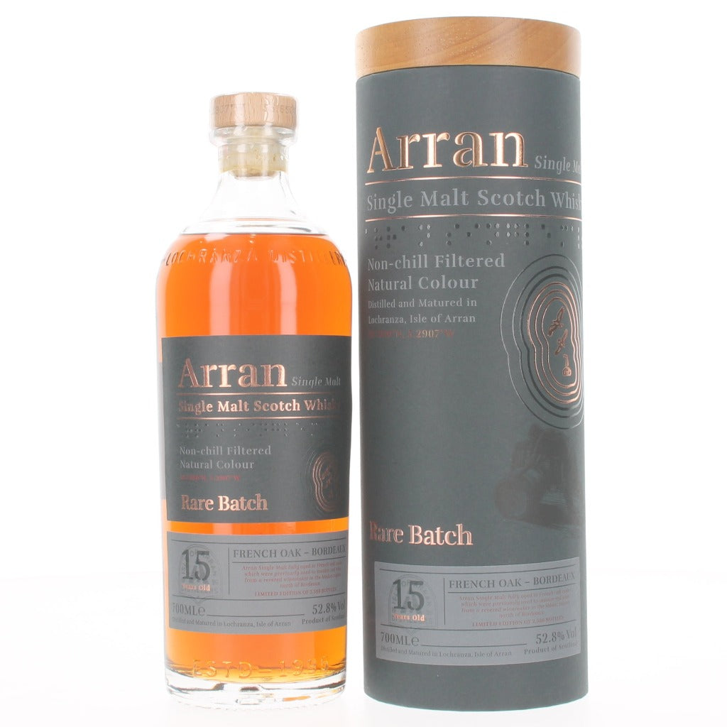 Arran 15 Year Old Rare Batch French Oak Bordeaux Single Malt Scotch Whisky - 70cl 52.8%