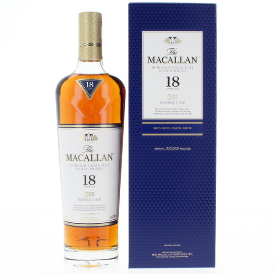 Macallan 18 Year Old Double Cask 2022 Annual Release Single Malt Scotch Whisky - 70cl 43%