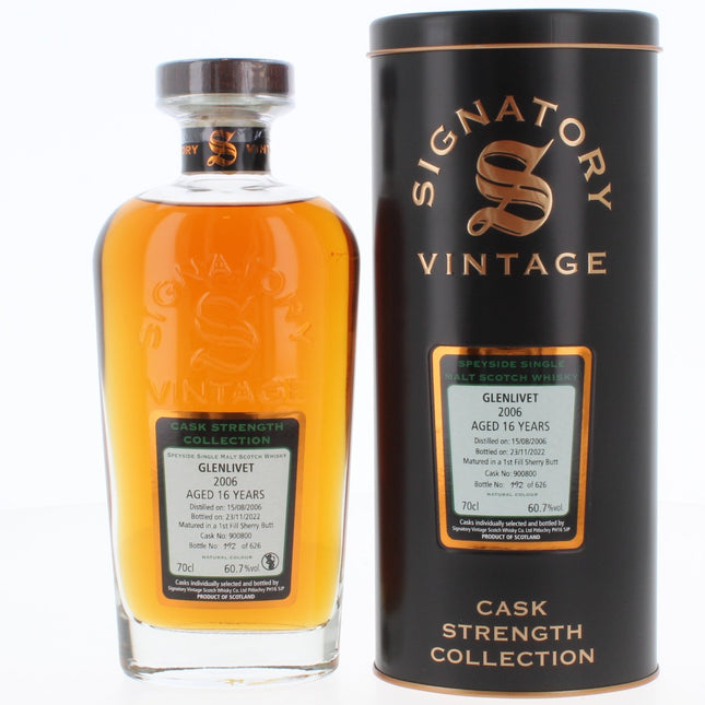 Glenlivet 16 Year Old 2006 Signatory Vintage Single Malt Scotch Whisky - 70cl 60.7%
