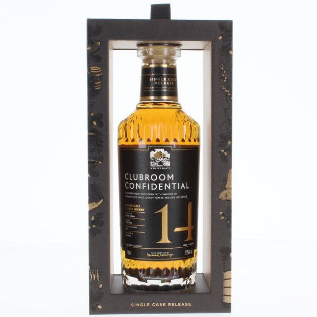 Glen Moray 14 Year Old Clubroom Confidential Wemyss Single Malt Scotch Whisky - 70cl 57.2%