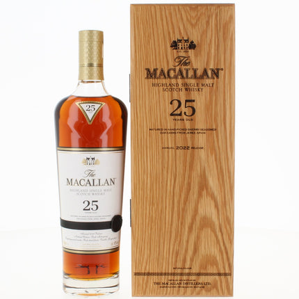 Macallan 25 Year Old Sherry Oak 2022 Annual Release Single Malt Scotch Whisky - 70cl 43%