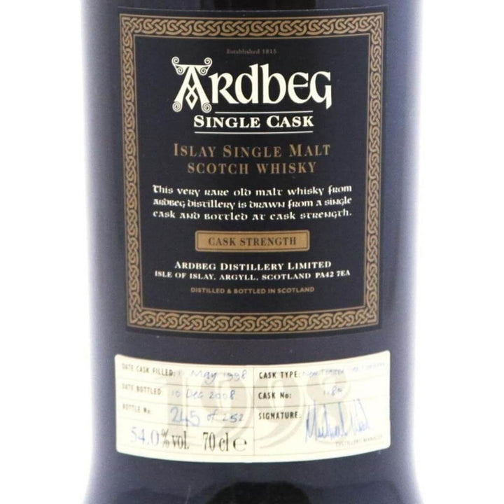 ARDBEG 10 YEAR OLD 1998 SINGLE CASK #1189 - The Really Good Whisky Company