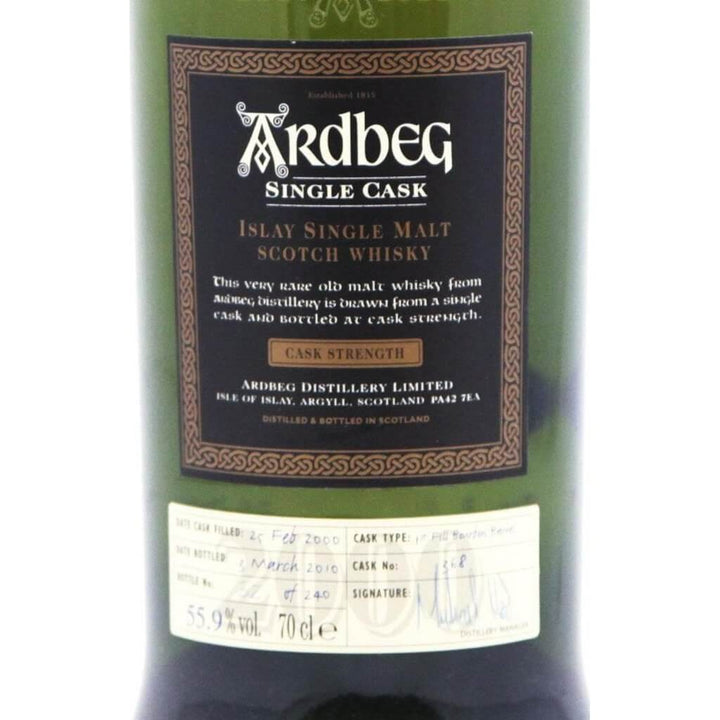 Ardbeg Single Cask No. 368 - 10 Year Old 2000 - 2010 - 70cl 55.9%) - The Really Good Whisky Company