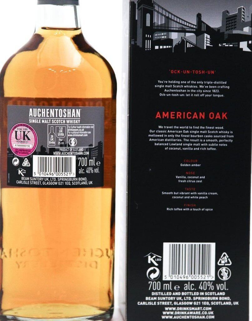 Auchentoshan American Oak Single Malt Scotch Whisky - 70cl 40% - The Really Good Whisky Company