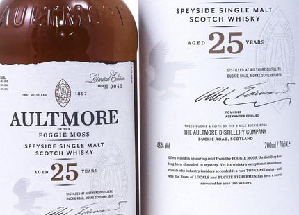 Aultmore 25 Year Old Single Malt Whisky - The Really Good Whisky Company