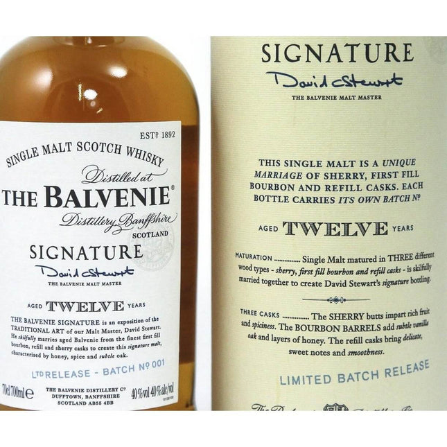Balvenie 12 Year Old Signature Batch 1 Single Malt Whisky - The Really Good Whisky Company