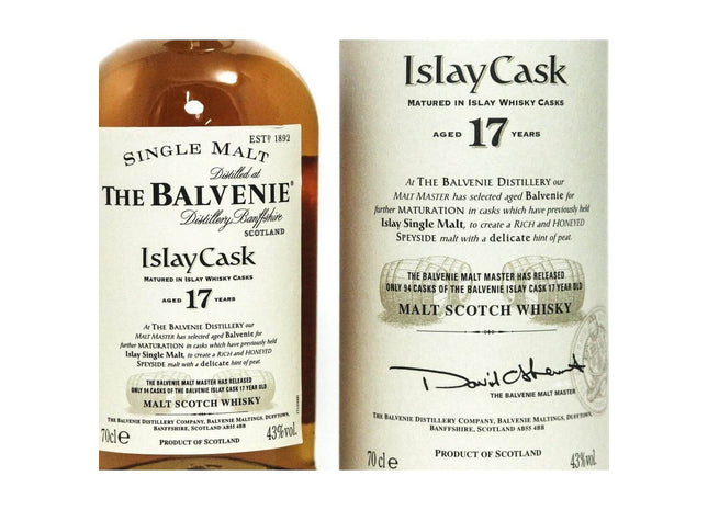 Balvenie 17 Year Old Islay Cask Single Malt Whisky - The Really Good Whisky Company