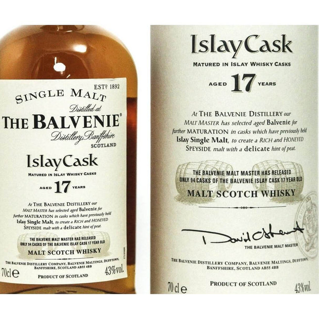 Balvenie 17 Year Old Islay Cask Single Malt Whisky - The Really Good Whisky Company