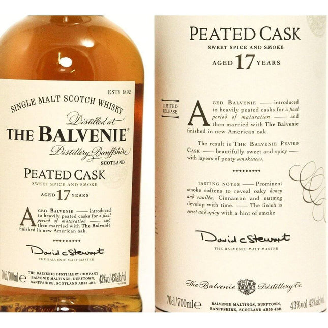 Balvenie 17 Year Old Peated Cask Single Malt Whisky - The Really Good Whisky Company
