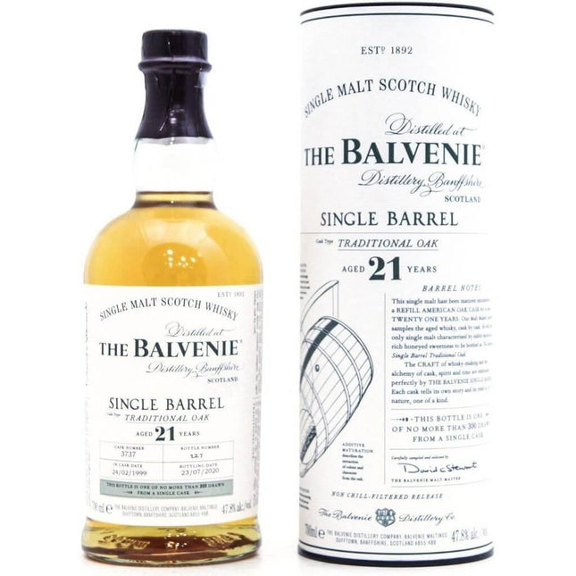 Balvenie 21 Year Old Single Barrel Single Malt Whisky - 70cl 47.8% - The Really Good Whisky Company