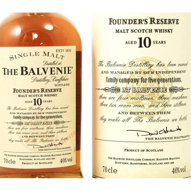 Balvenie Founder's Reserve 10 Years Old - 70cl 40% - The Really Good Whisky Company