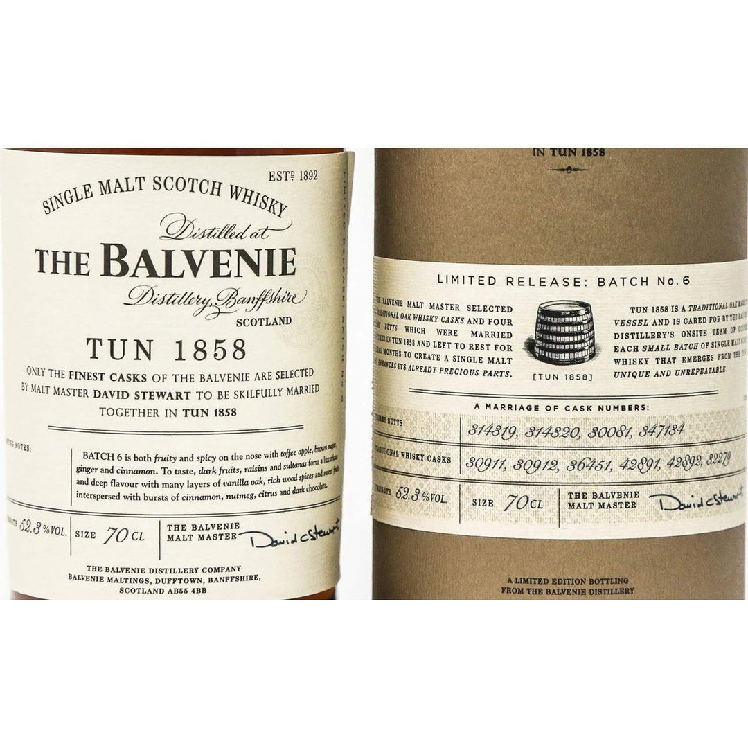 Balvenie Tun 1858 Batch 6 Single Malt Whisky - The Really Good Whisky Company