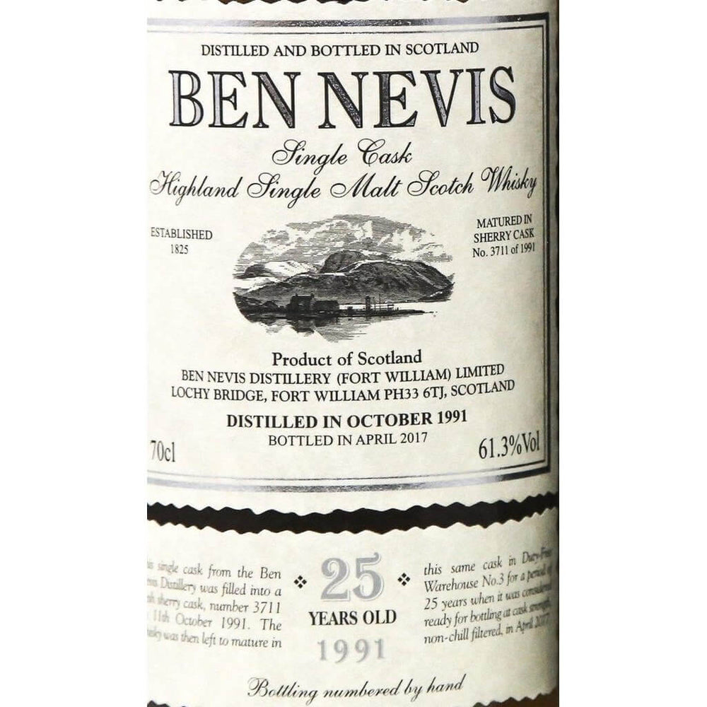 Ben Nevis 1991 25 Year Old Single Malt Whisky - The Really Good Whisky Company