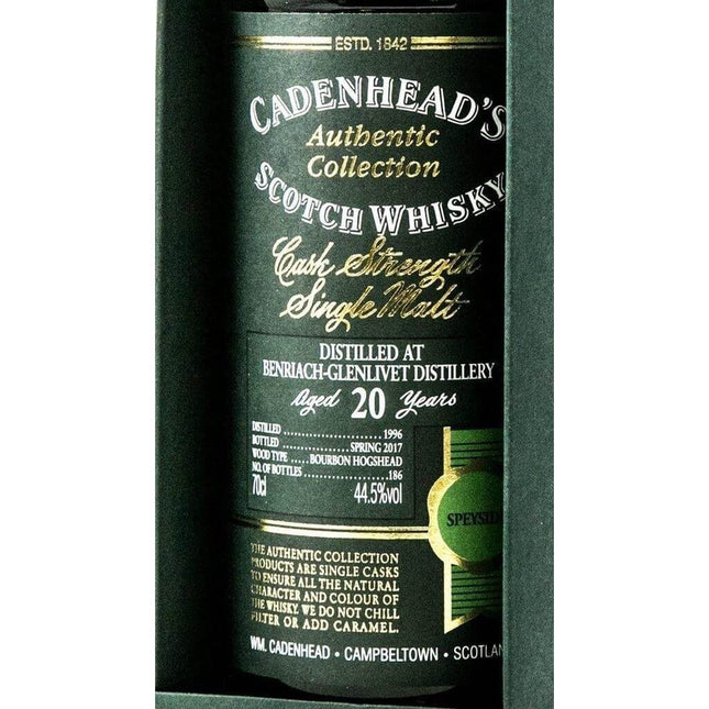 BenRiach 20 Year Old Cadenhead Bottling - 1996 Scotch Whisky - The Really Good Whisky Company