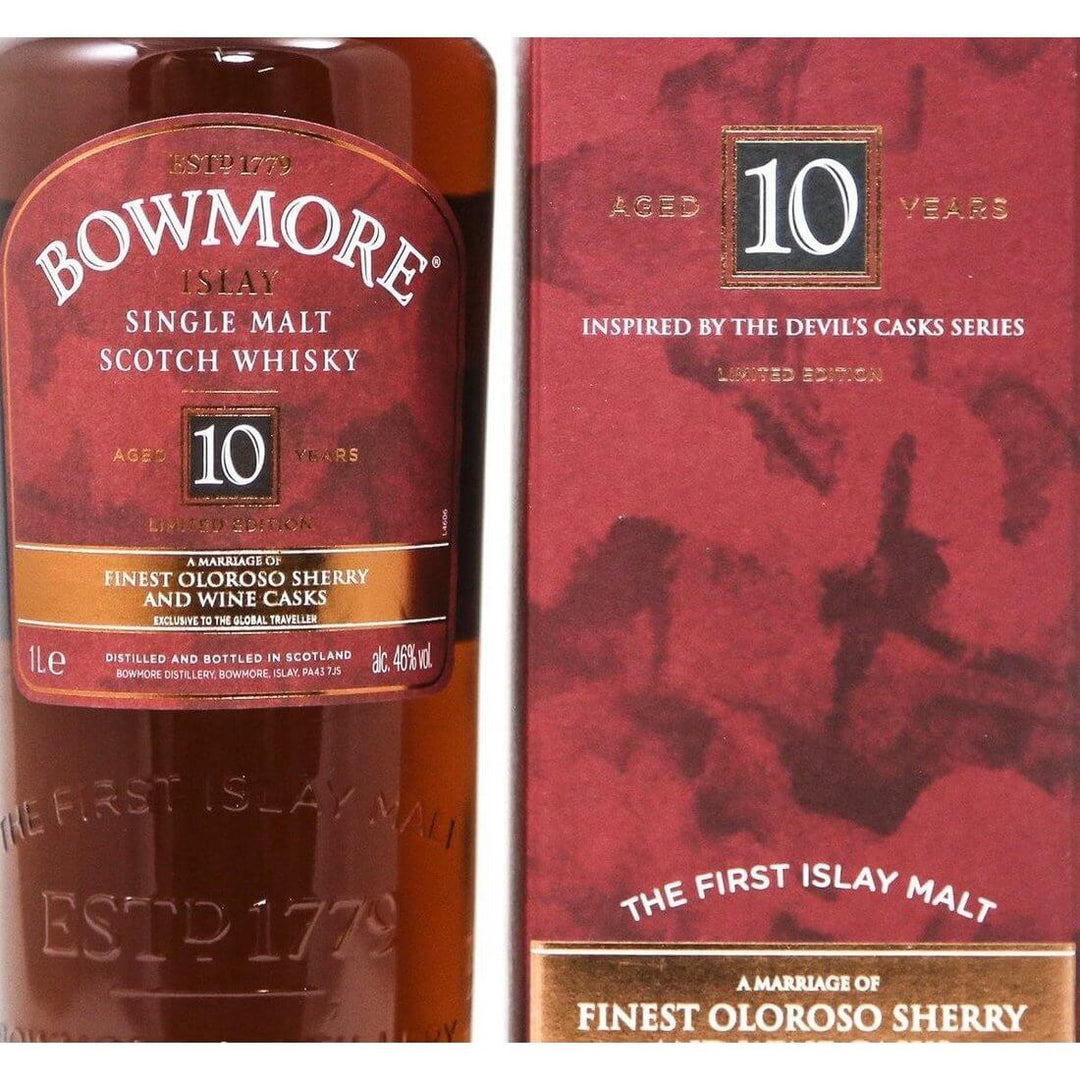 Bowmore 10 Year Old Devil's Cask Inspired Whisky - 1litre - The Really Good Whisky Company