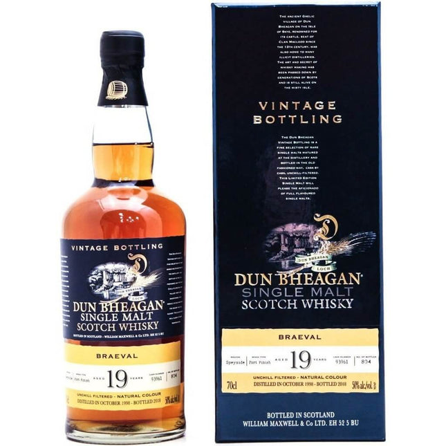 Braeval 19 Year Old 1998 Dun Bheagan (Ian Macleod) Single Malt Scotch Whisky - 70cl 50%