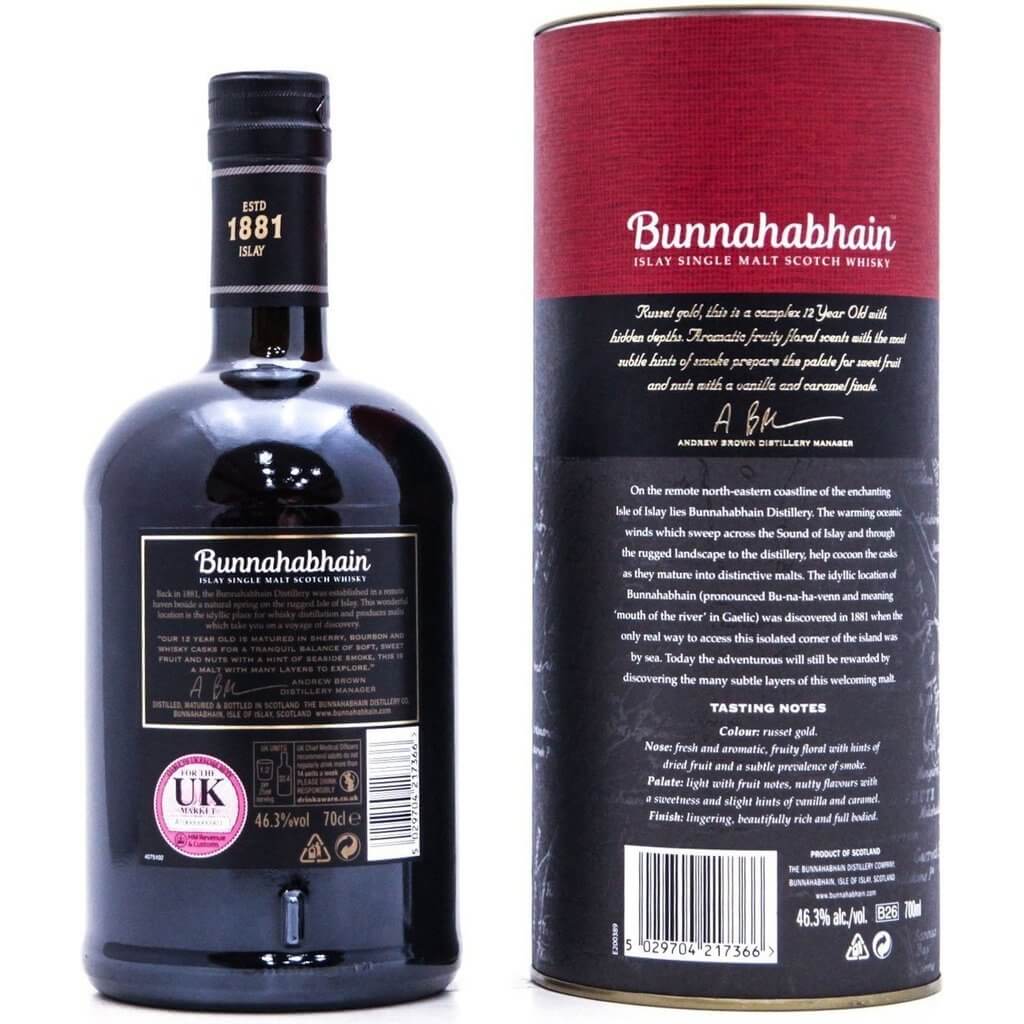 Bunnahabhain 12 Year Old Single Malt Whisky - 70cl 46.3%