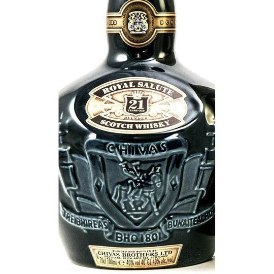 Chivas Royal Salute 21 Year Old Whisky Sapphire Flagon with Gift Bag
