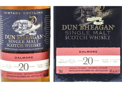 Dalmore 20 Year Old Whisky, Old Dun Bheagan 1995 - The Really Good Whisky Company