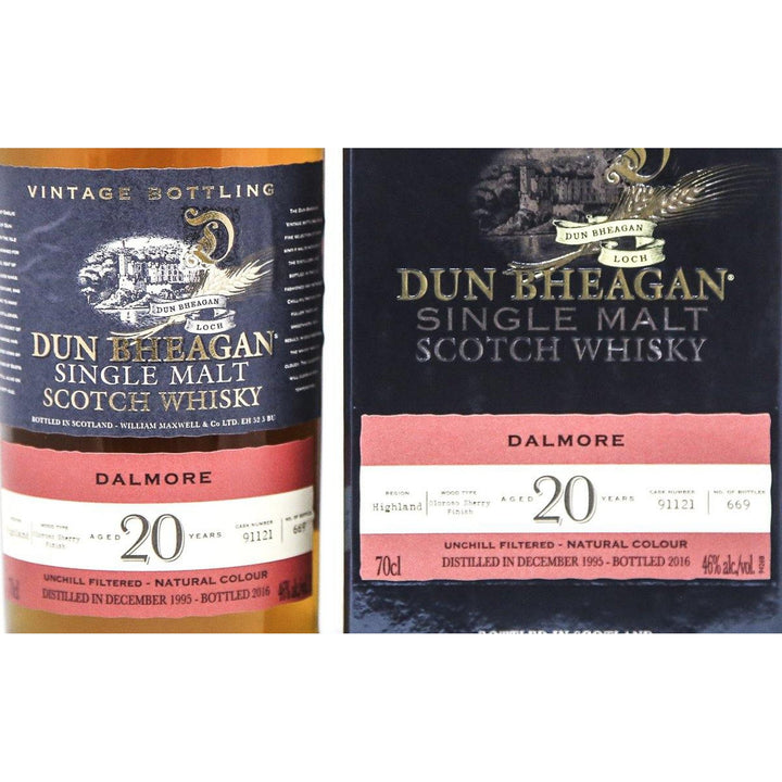 Dalmore 20 Year Old Whisky, Old Dun Bheagan 1995 - The Really Good Whisky Company