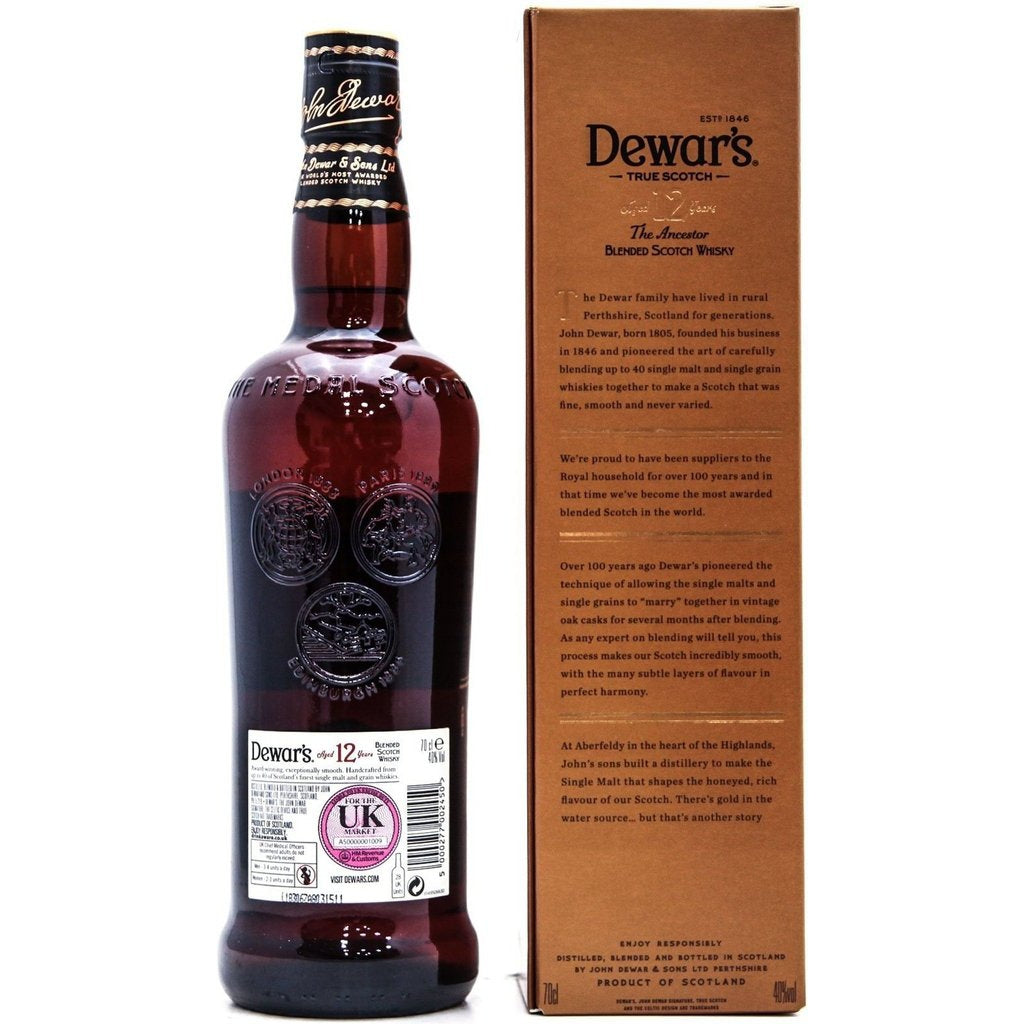 Dewar's 12 Year Old Blended Scotch Whisky - 70cl 40%