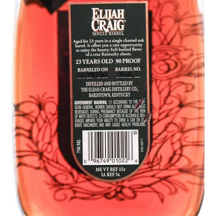 Elijah Craig Single Barrel 23 Year Old - 75cl 45% - The Really Good Whisky Company