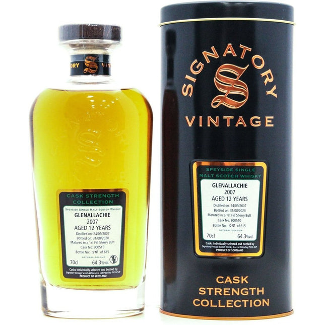 GlenAllachie 2007 12 Year Old Signatory Vintage - 70cl 64.3%