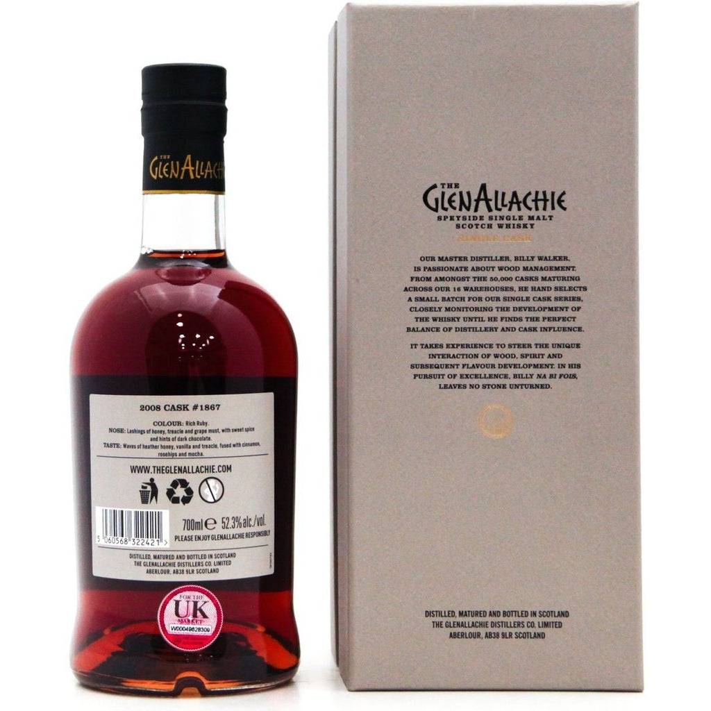 GlenAllachie 2008 Single Cask no. 1867 - 70cl 52.3%