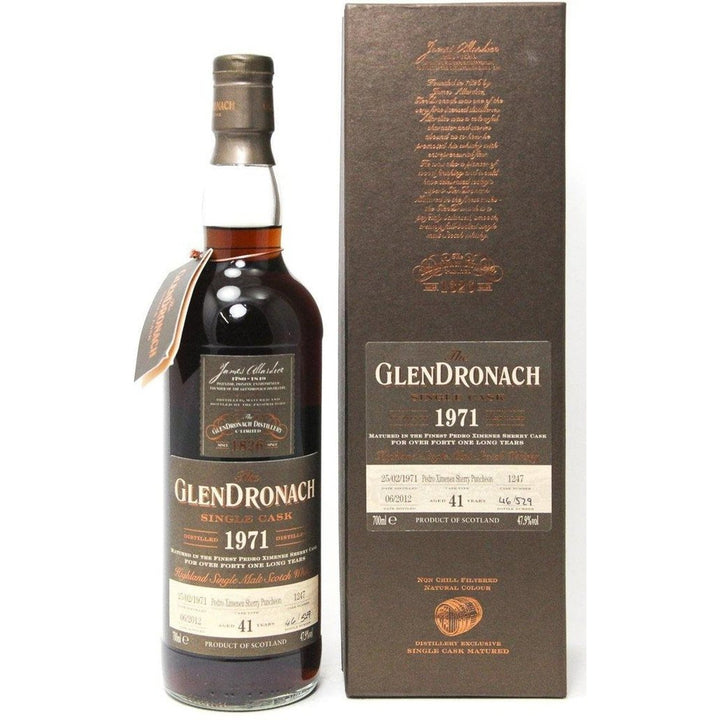 Glendronach 1971 Single Cask - Pedro Ximenez Sherry Puncheon -  41 Year Old - 70% 47.9% - The Really Good Whisky Company