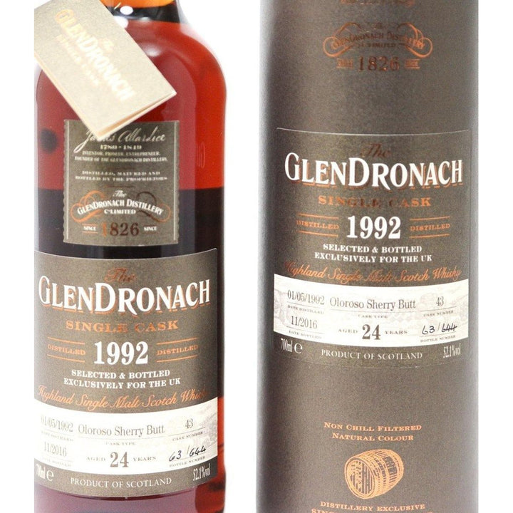 Glendronach 1992 Single Cask - 24 Year Old Single Malt Scotch Whisky - The Really Good Whisky Company