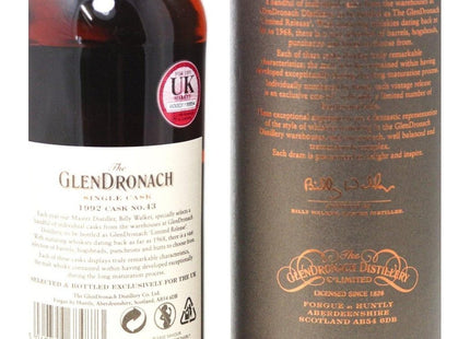 Glendronach 1992 Single Cask - 24 Year Old Single Malt Scotch Whisky - The Really Good Whisky Company